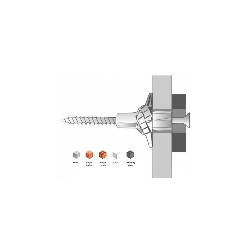 Boite 10 chevilles Nylon multi matériaux Ø10 + 10 vis TF - GUEX - 116205000