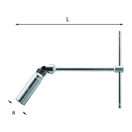 Jeu De 4 Clés à Bougies Articulées KS Tools 12 Pans - Poignée En T, Chrome Vanadium, Pour Bougies Difficiles D'accès