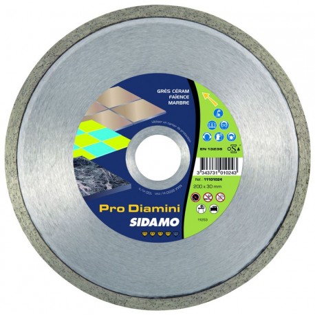 Disque Diamant Grés , Céramique , Marbre  Ø 200 mm / 30 mm - Sidamo Pro Diamini 11101024