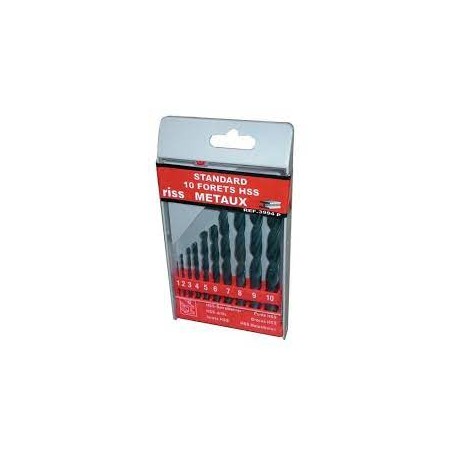Foret Métal HSS Laminé RISS - Diamètre 10 Mm - Pour Perceuse, Acier, Métal, Bois Tendre - En Blister